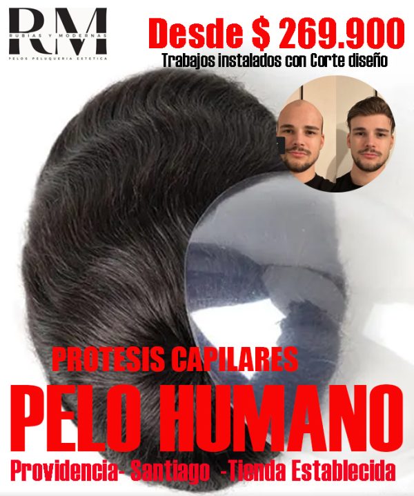 Prótesis Capilar de Pelo Natural  Base Skin - Imagen 3