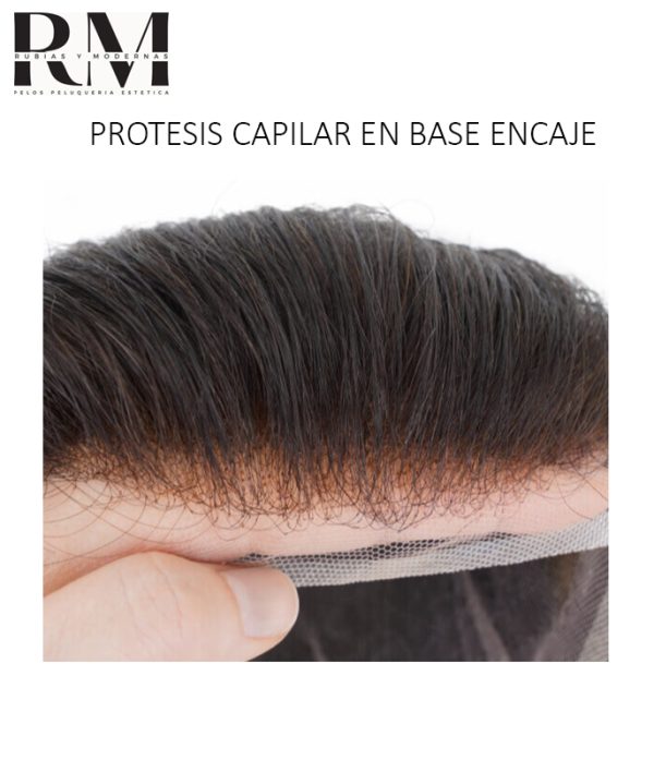 Prótesis Capilar de Pelo 100% Natural  Base Encaje - Imagen 2