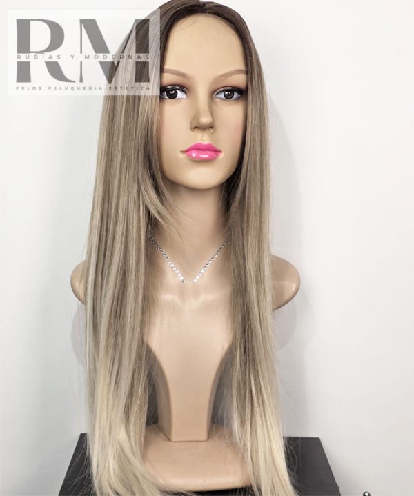 PELUCA SINTÉTICA EXTRA LARGA RUBIA CON BALAYAGE KANEKALON - Imagen 2