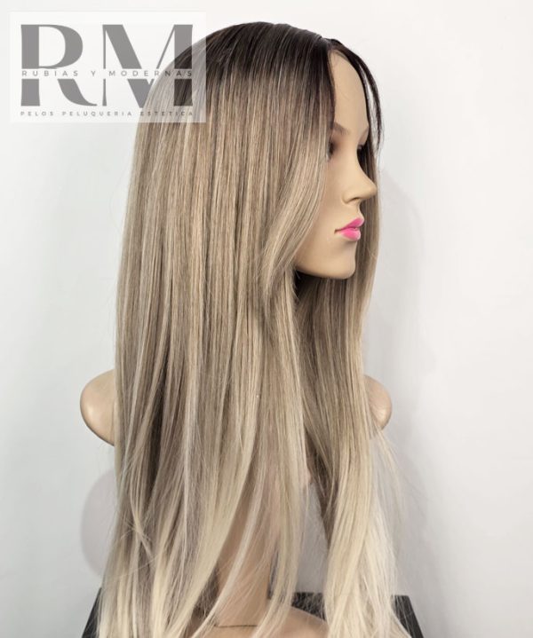 PELUCA SINTÉTICA EXTRA LARGA RUBIA CON BALAYAGE KANEKALON - Imagen 3